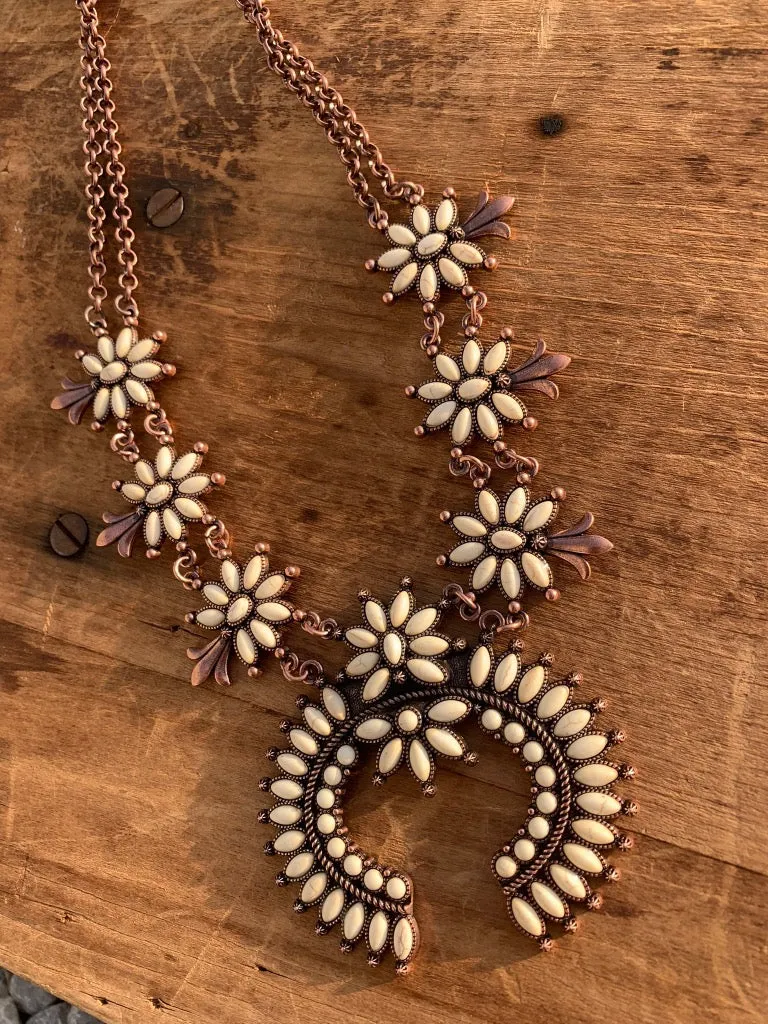 Floral Bronze Squash Blossom Set