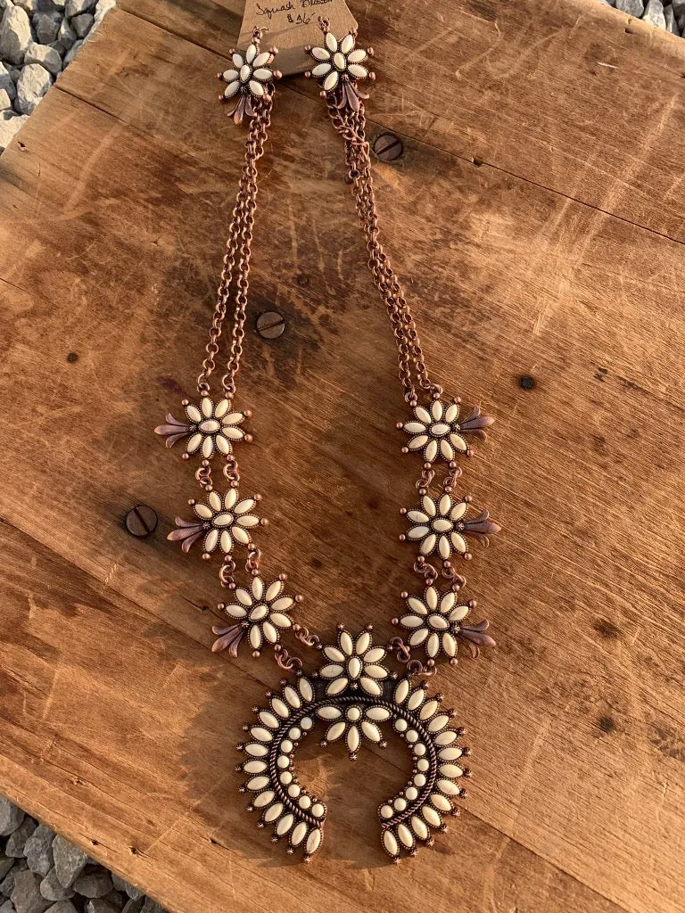 Floral Bronze Squash Blossom Set