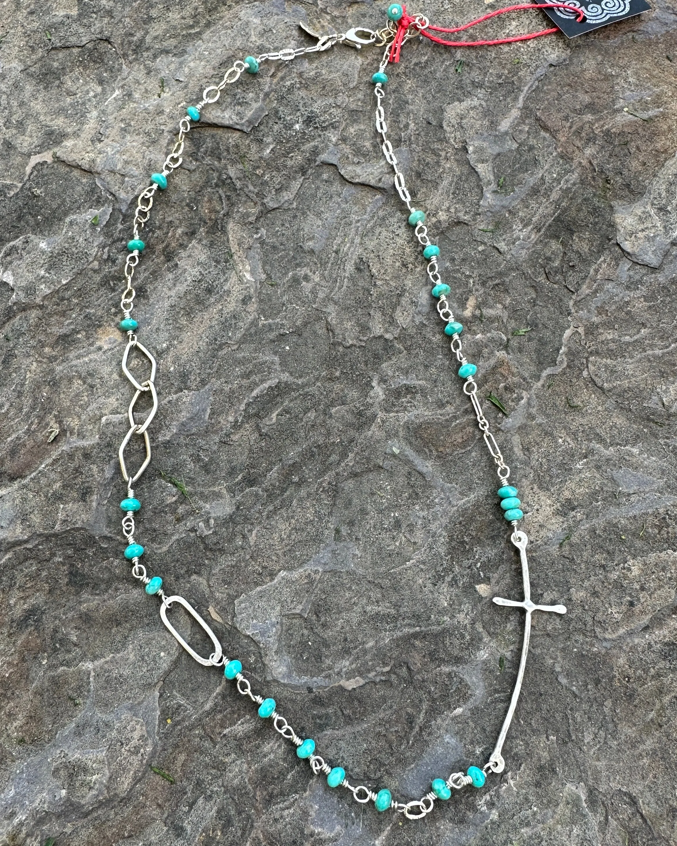Gemstone Cross Links Necklace