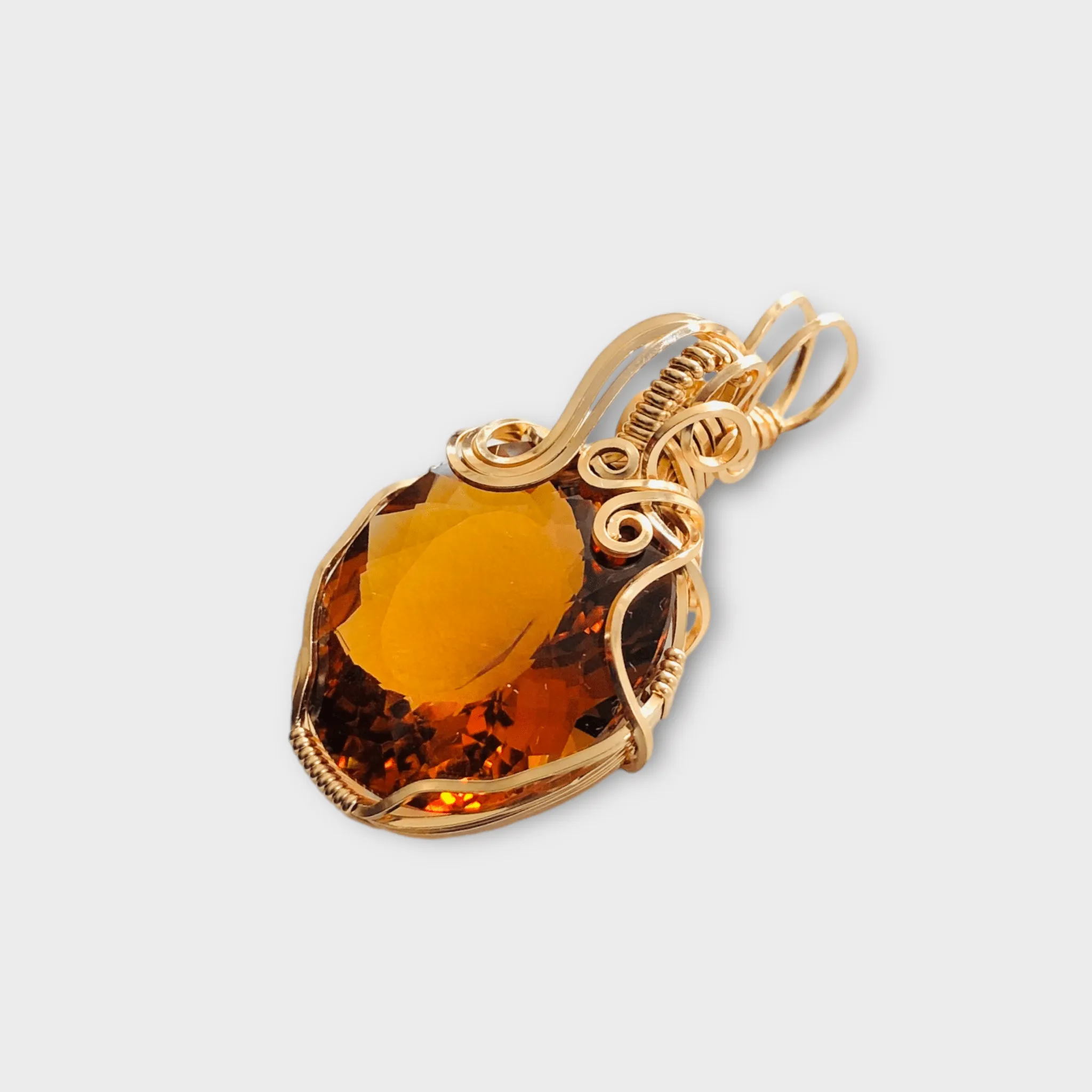 Gold 35.38ct Citrine Pendant