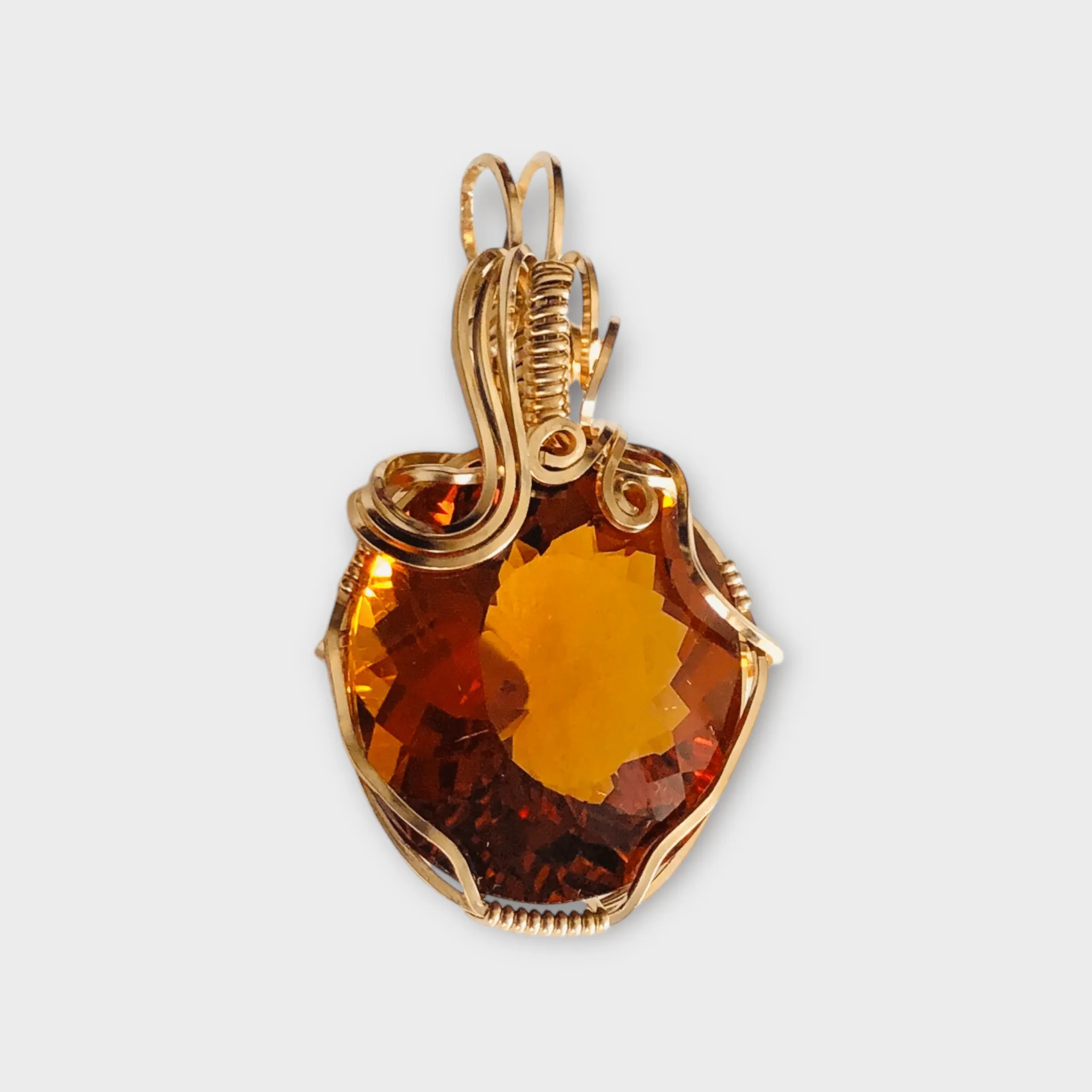 Gold 35.38ct Citrine Pendant