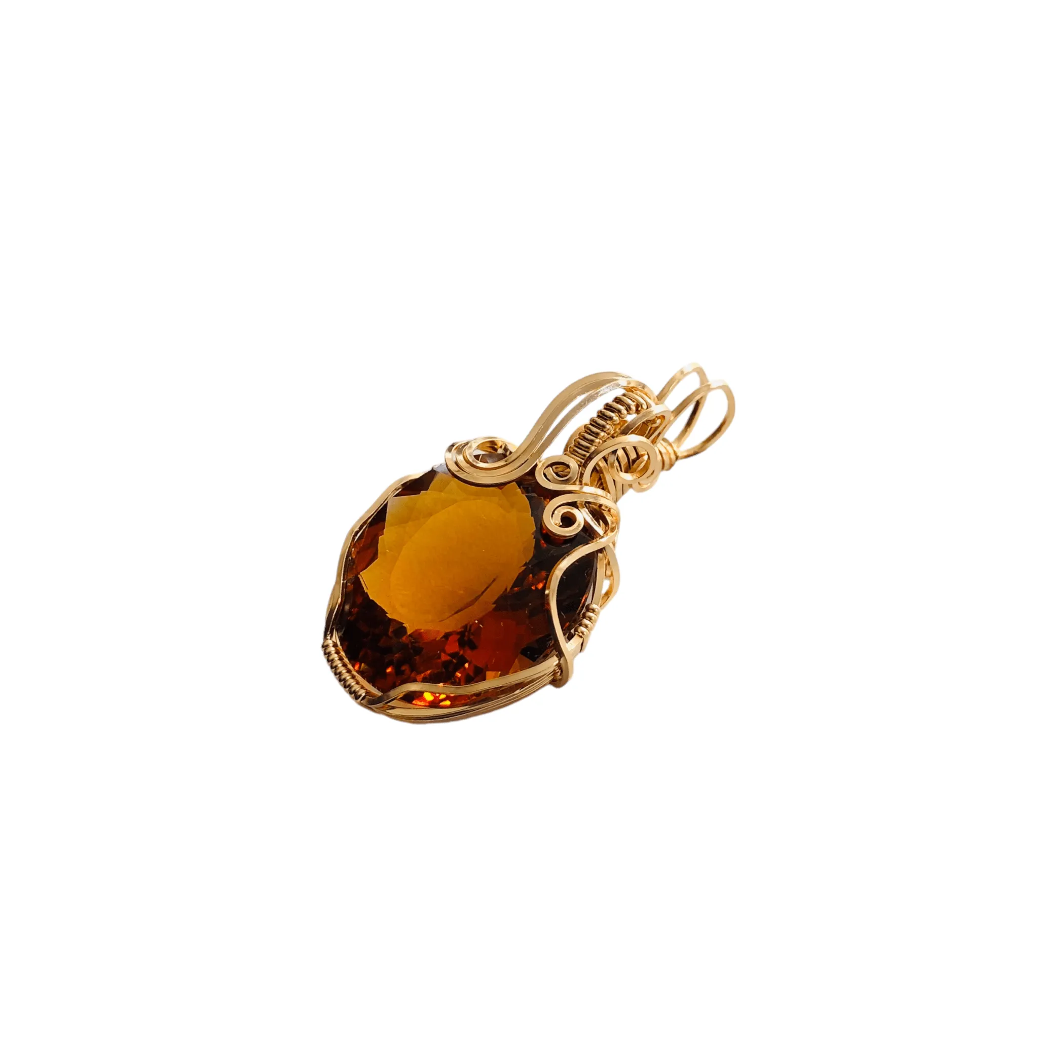 Gold 35.38ct Citrine Pendant