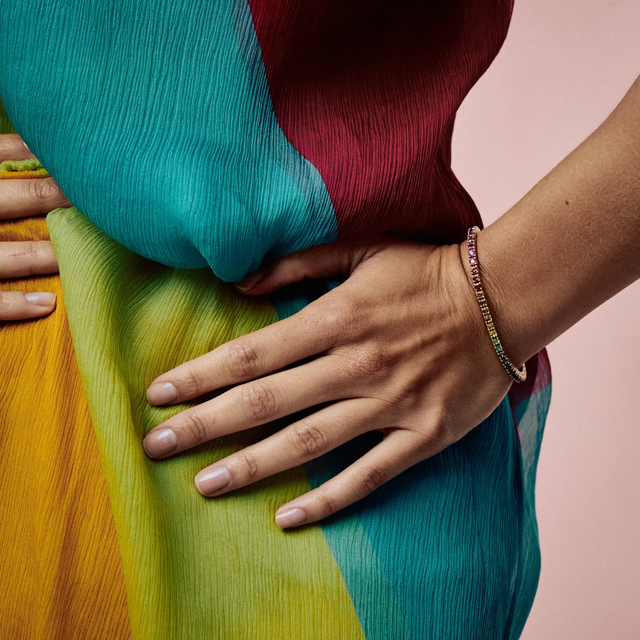 Graduated Rainbow Sapphire Tennis Bracelet