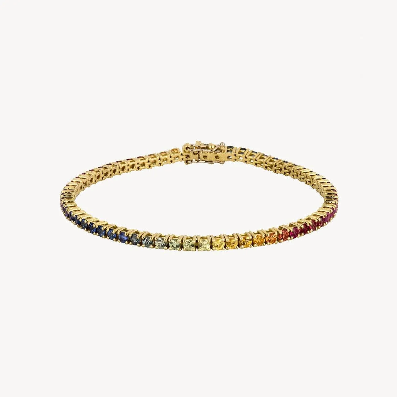 Graduated Rainbow Sapphire Tennis Bracelet