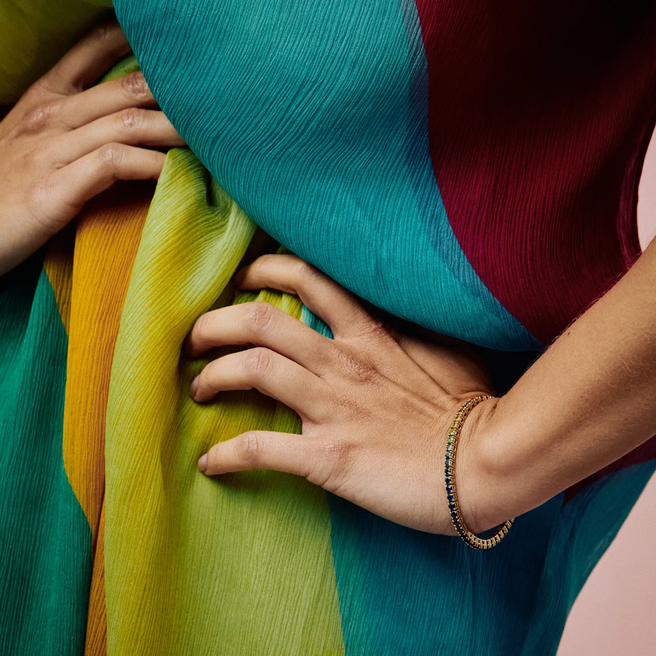 Graduated Rainbow Sapphire Tennis Bracelet