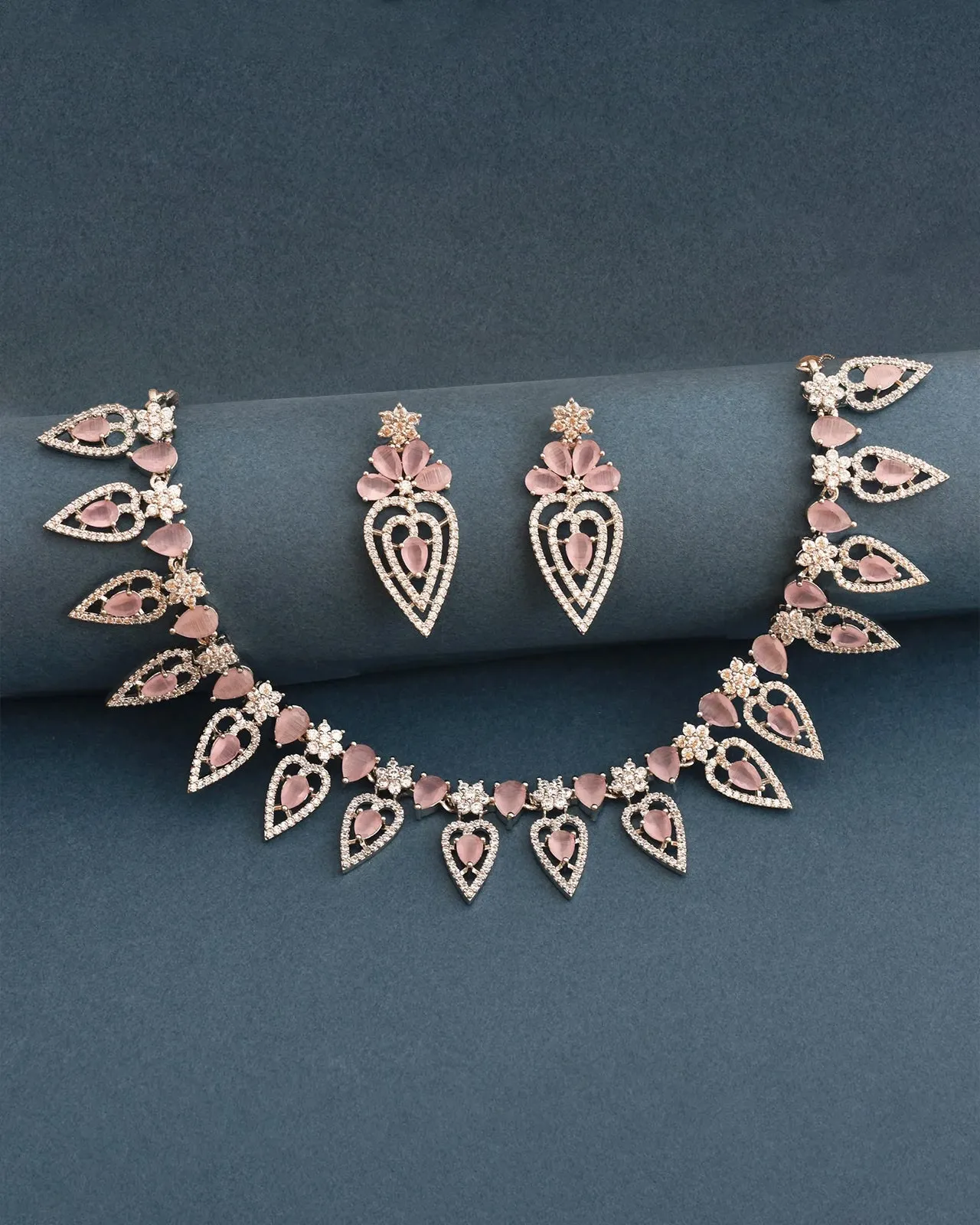 Haley Rhodium Cz Necklace