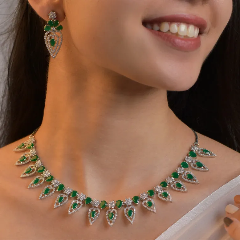 Haley Rhodium Cz Necklace