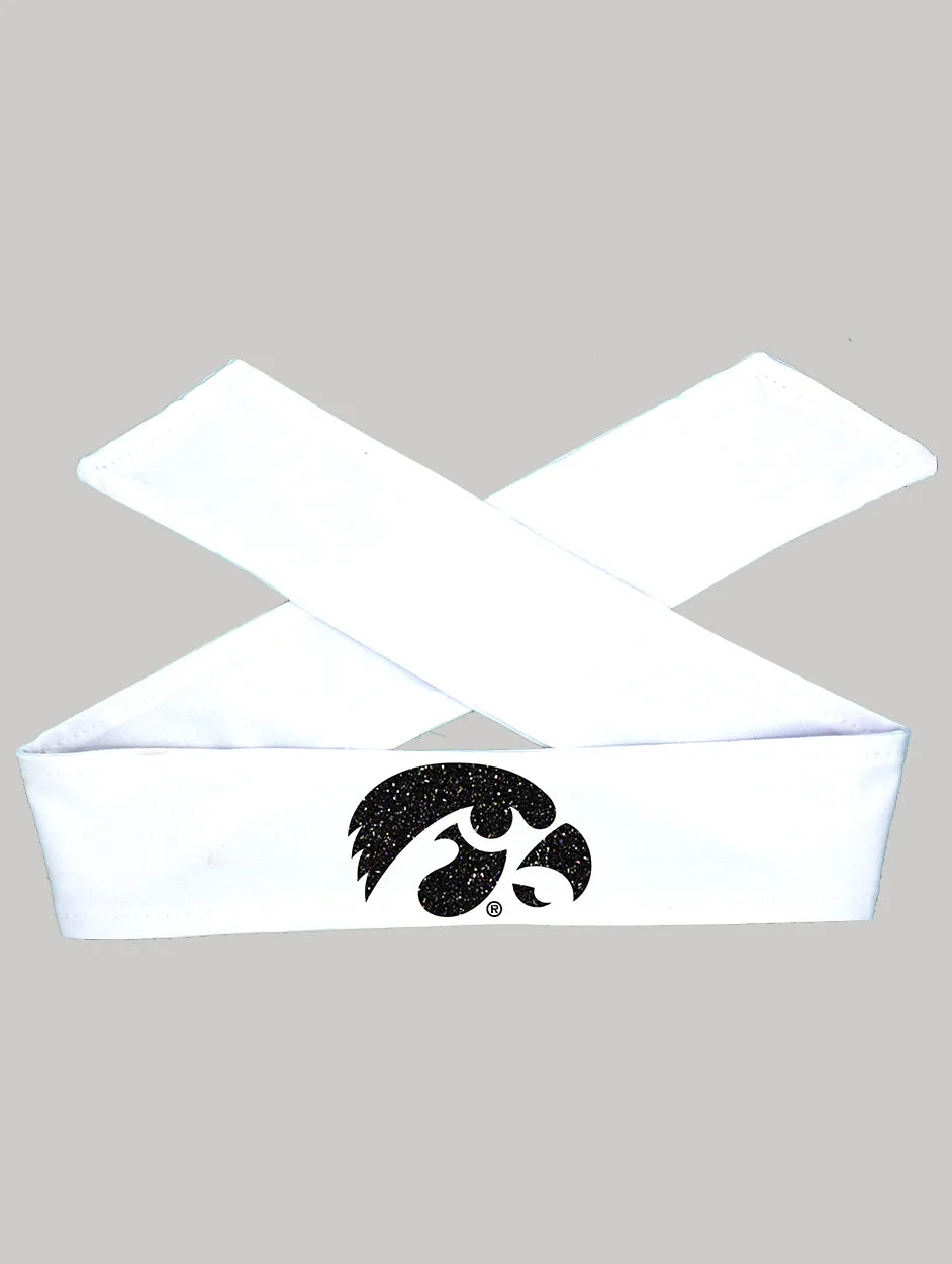 Iowa Tie Headband Hawkeye - Black or White