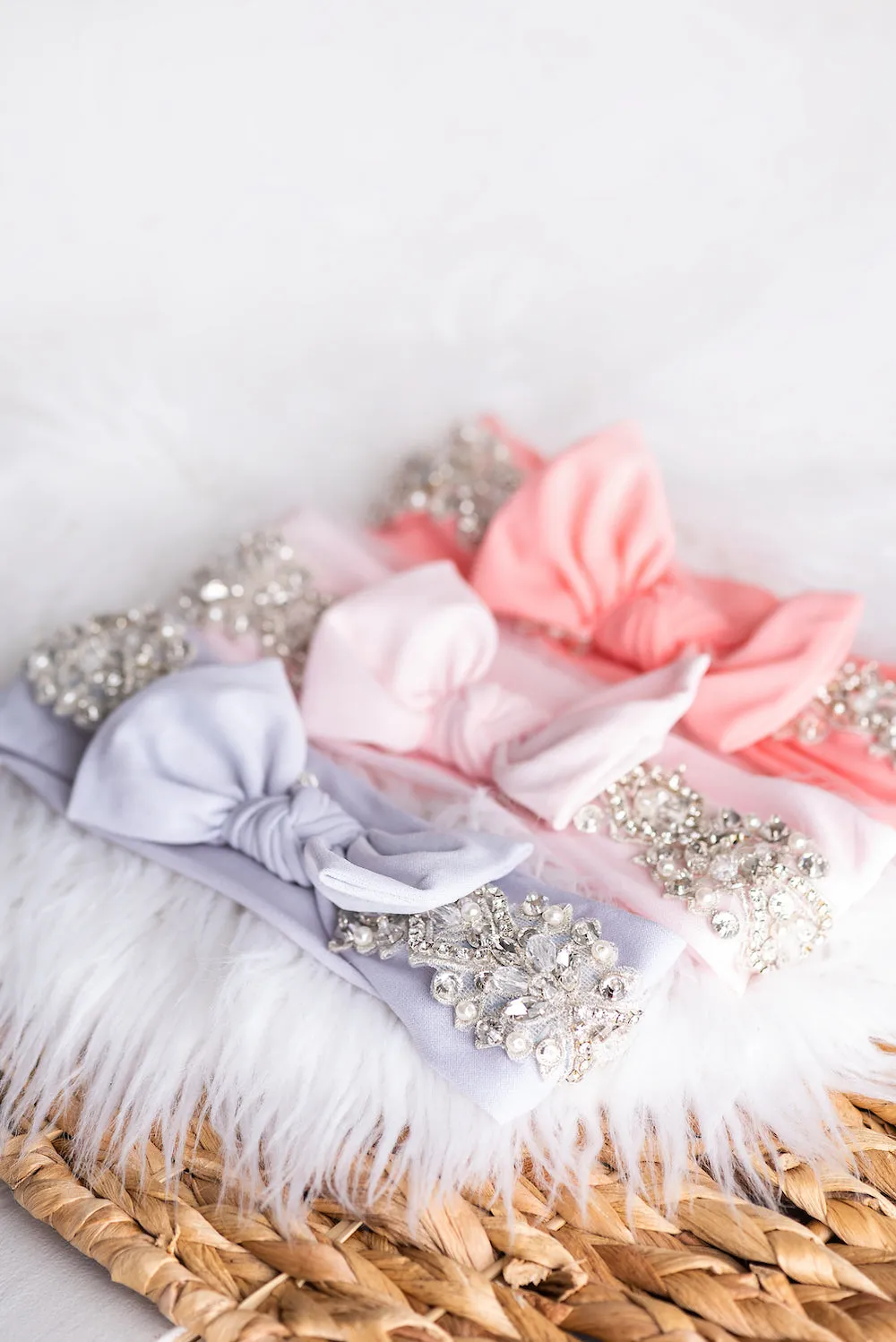 Jeweled In Peach 1 Year Old Headband