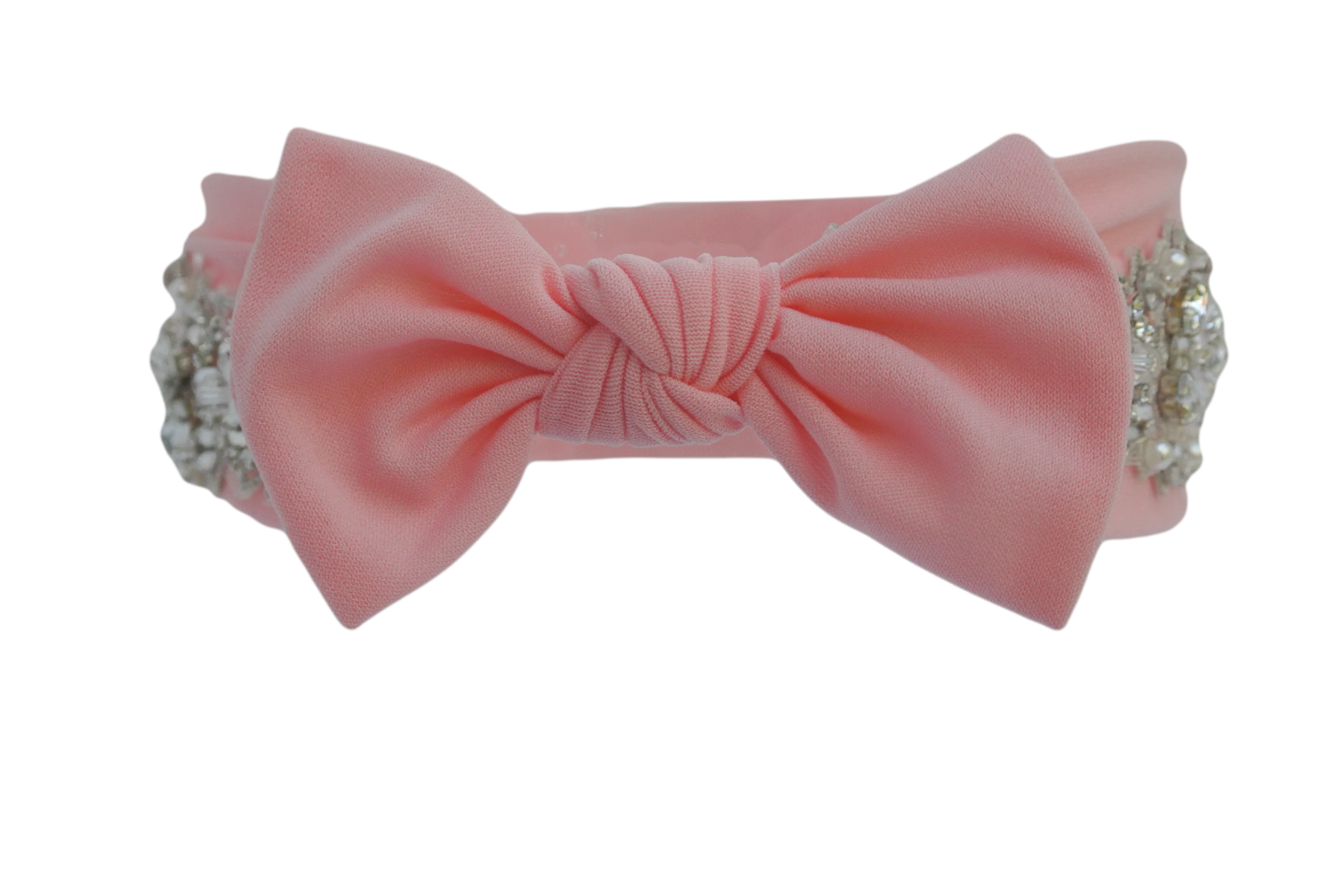 Jeweled In Peach 1 Year Old Headband