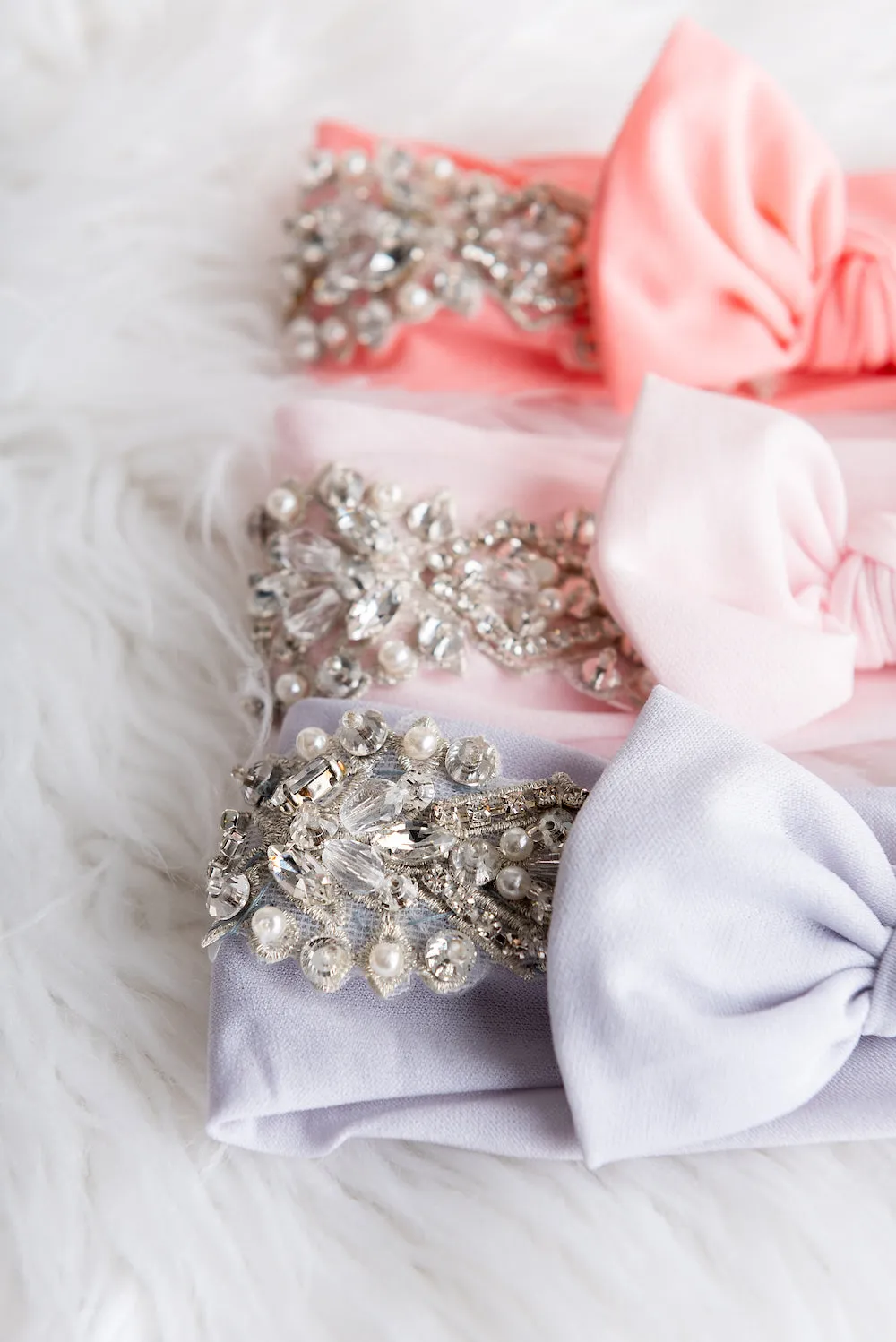 Jeweled In Peach 1 Year Old Headband