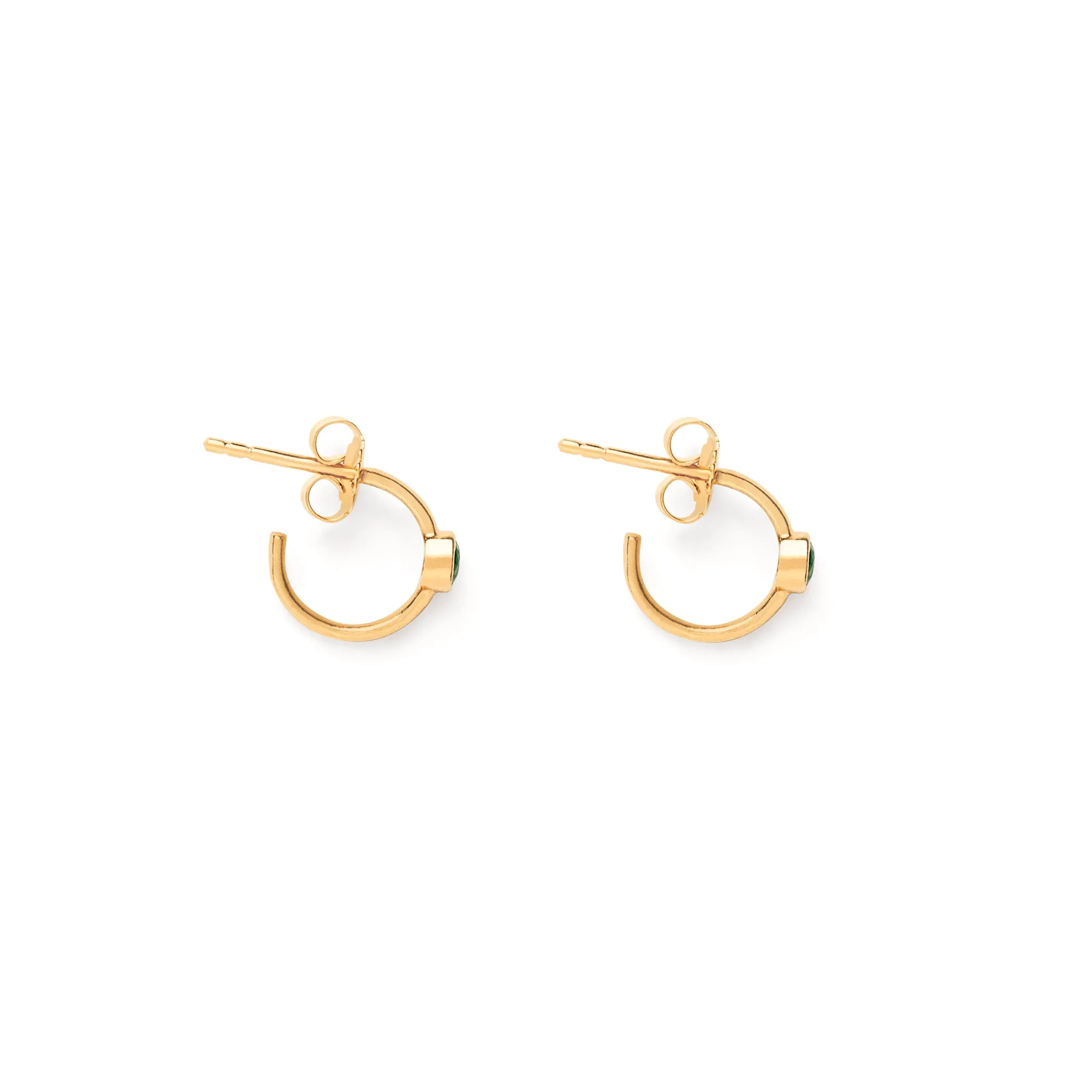 May Emerald Birthstone Astrea Hoop Earrings