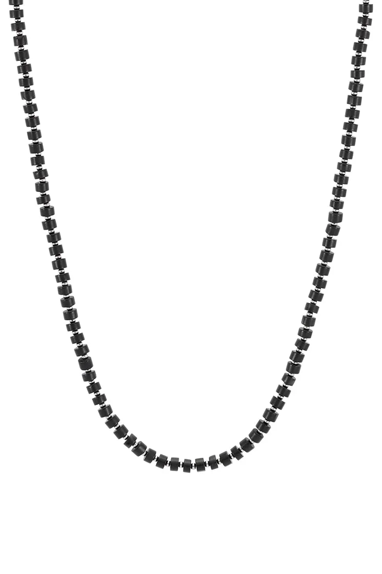 Mens Gemstone Rondelle Necklace