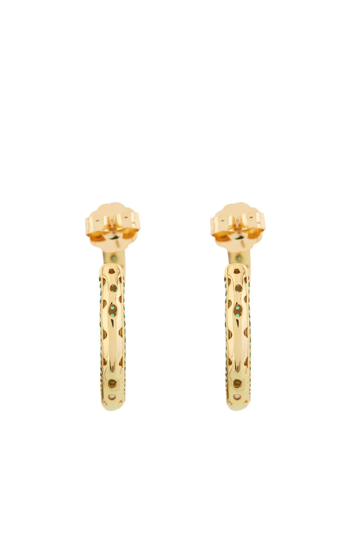 Microcristal Emerald Hoops