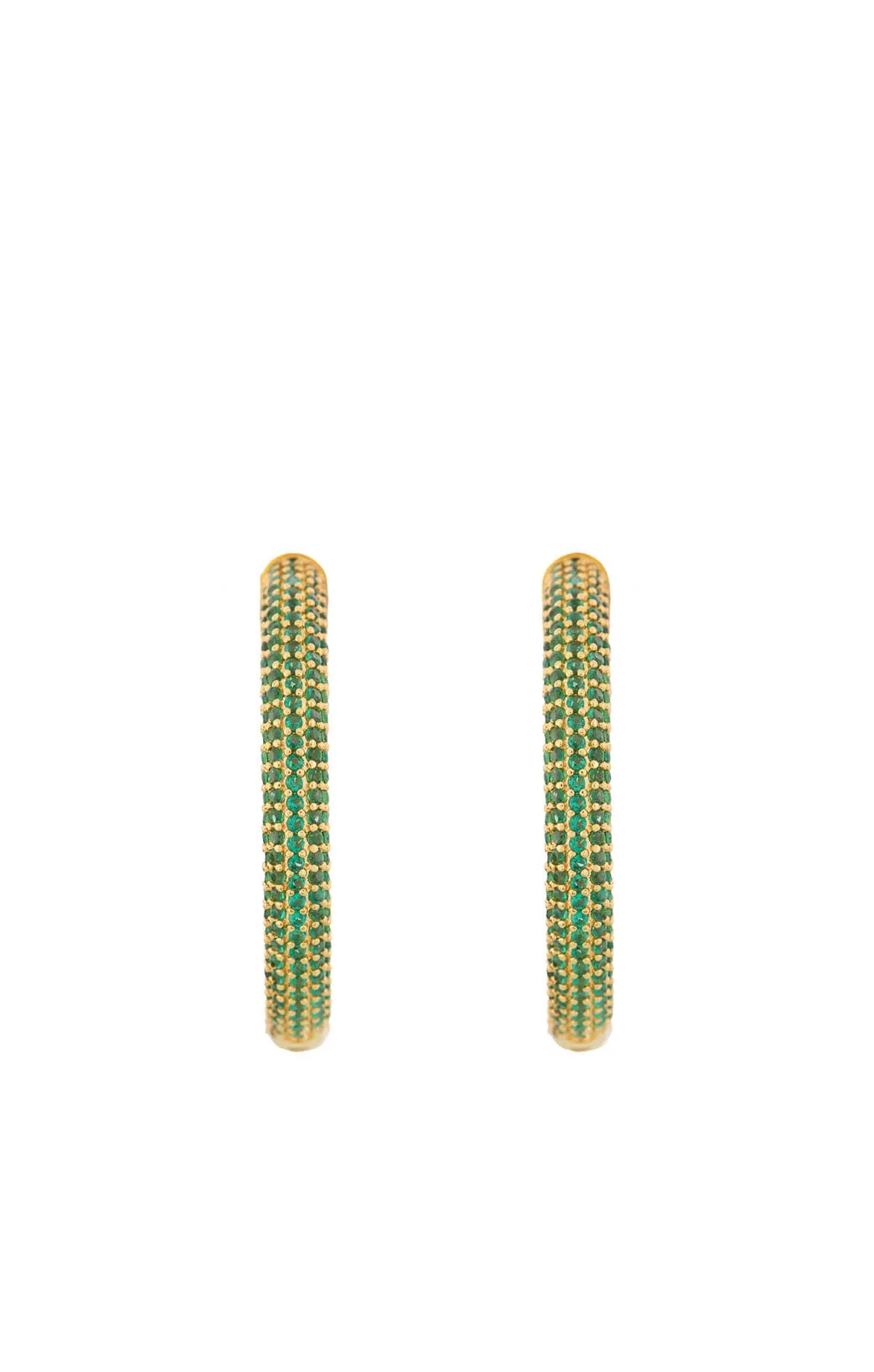Microcristal Emerald Hoops