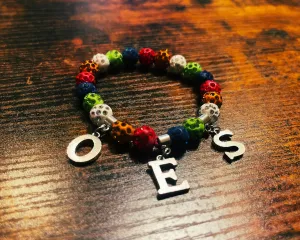 OES Order of the Eastern Star Color Charm Beaded Bracelet | 10mm