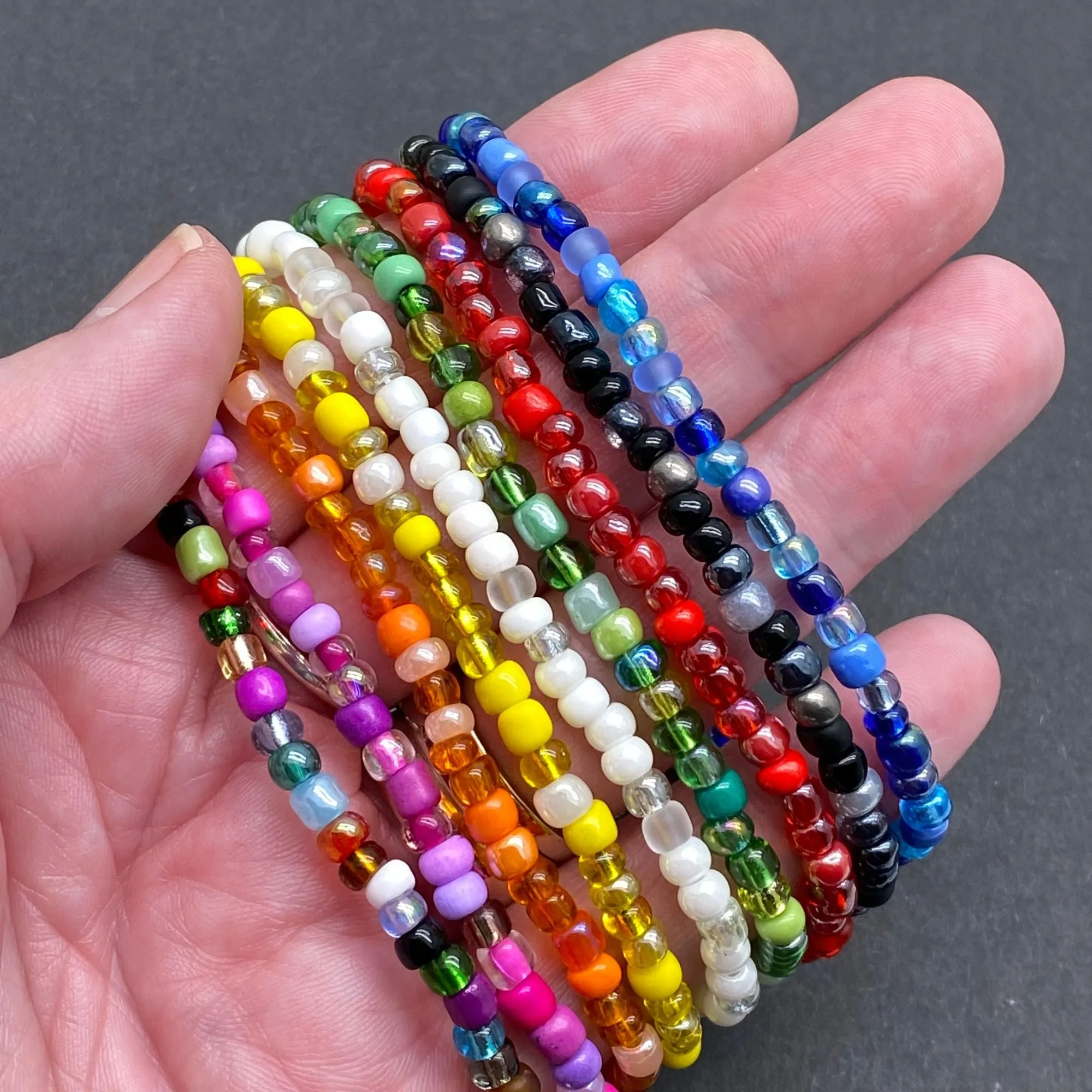 Paw Print Seed Bead Anklet - Colour Choice