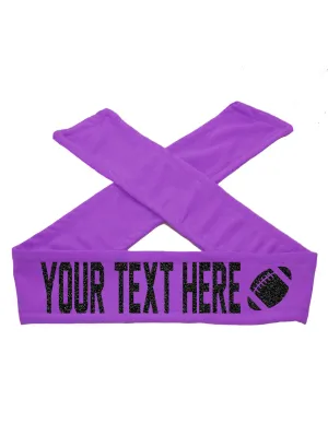 Personalized FOOTBALL TIE Headband - Sparkle Letters!