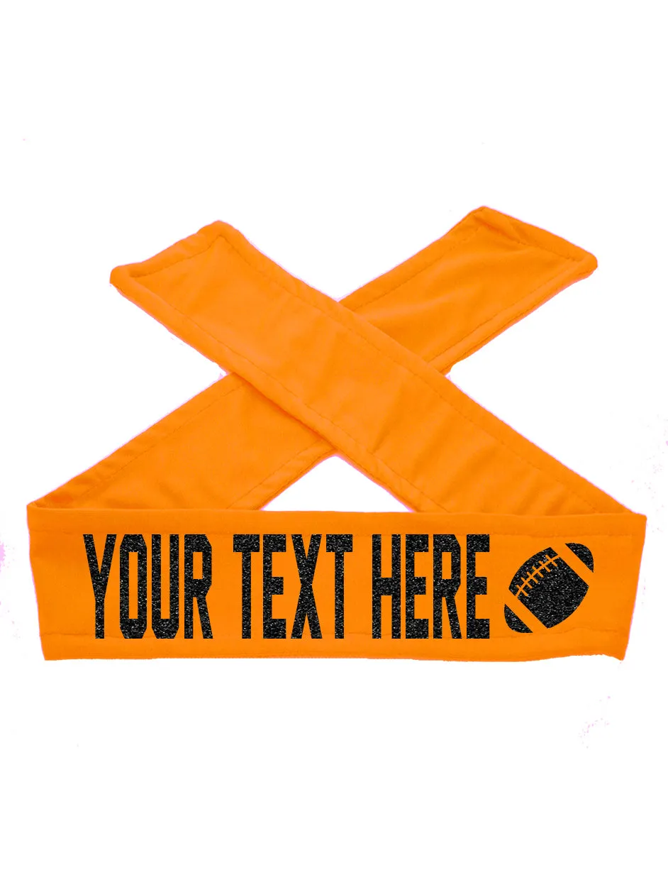 Personalized FOOTBALL TIE Headband - Sparkle Letters!