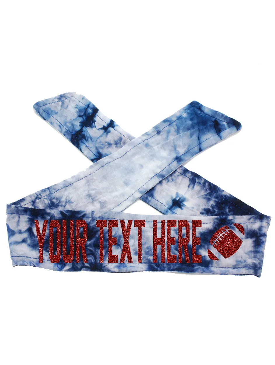Personalized FOOTBALL TIE Headband - Sparkle Letters!