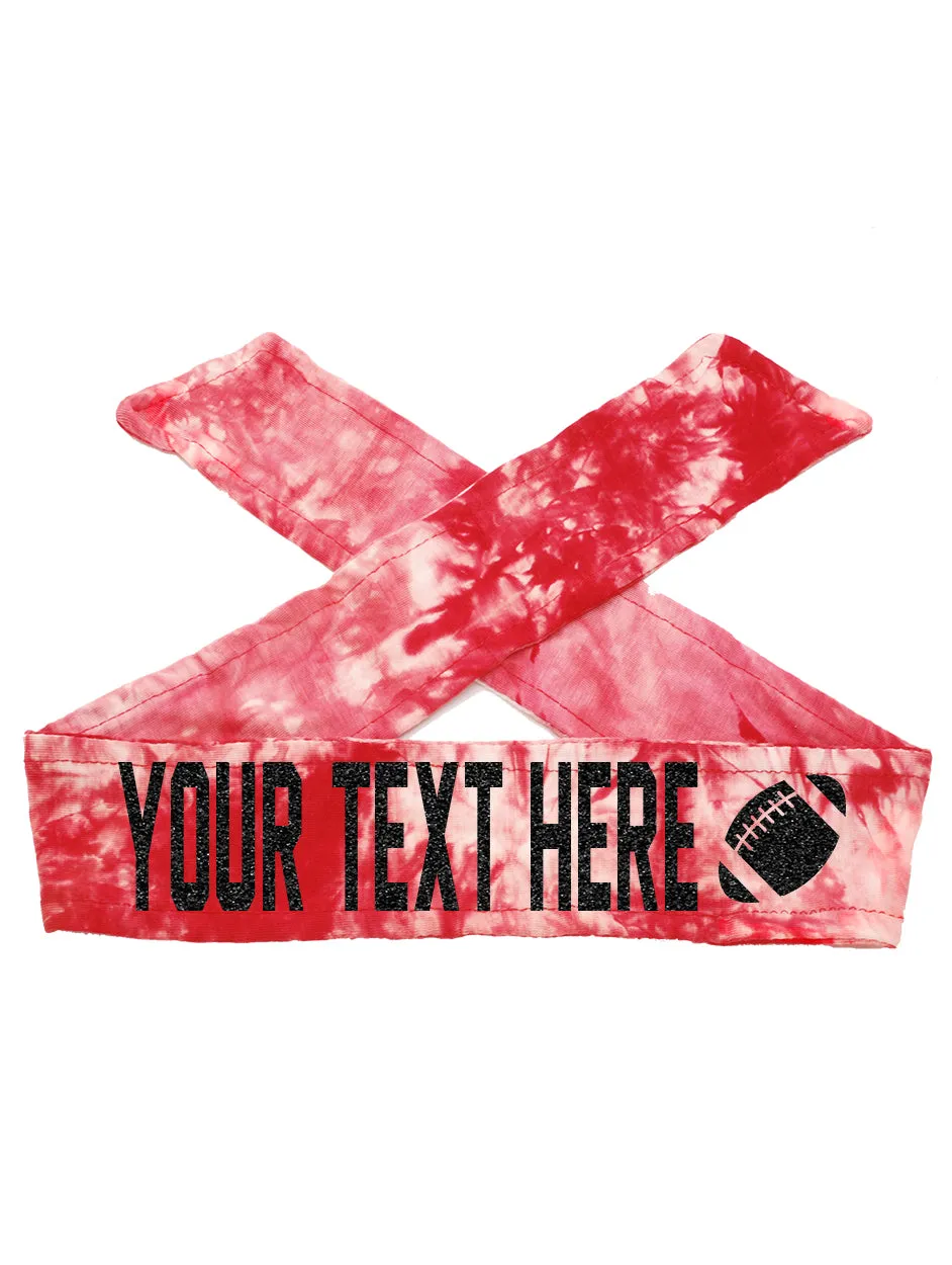 Personalized FOOTBALL TIE Headband - Sparkle Letters!