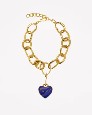 porto necklace - lapis heart