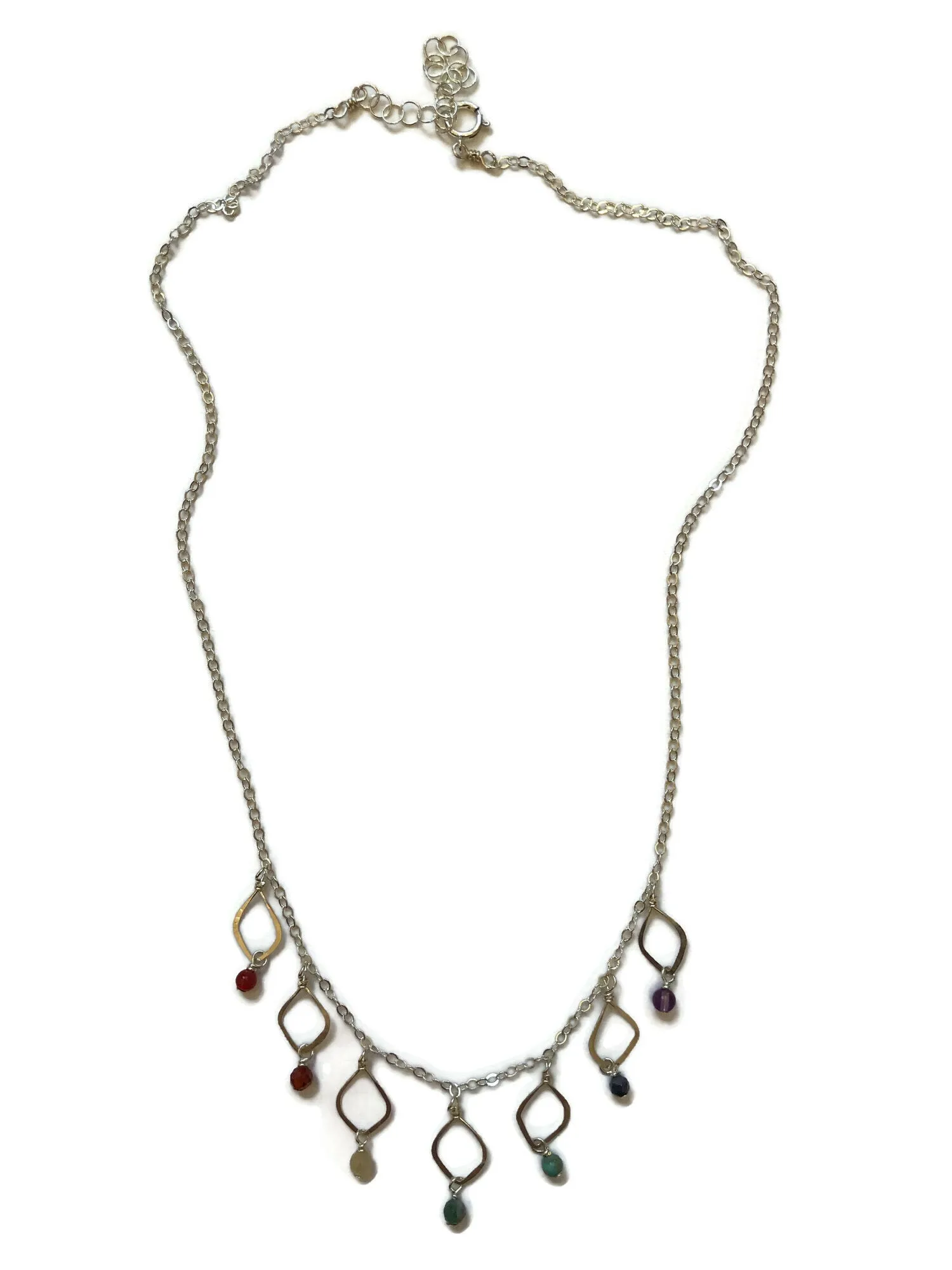 Rainbow Beads Petal Necklace