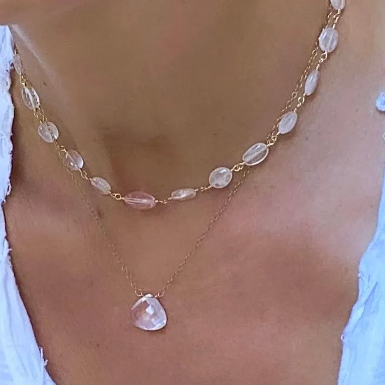 Rose Quartz Necklace - Dora