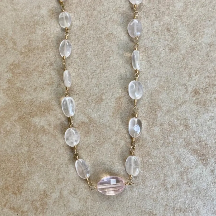 Rose Quartz Necklace - Dora