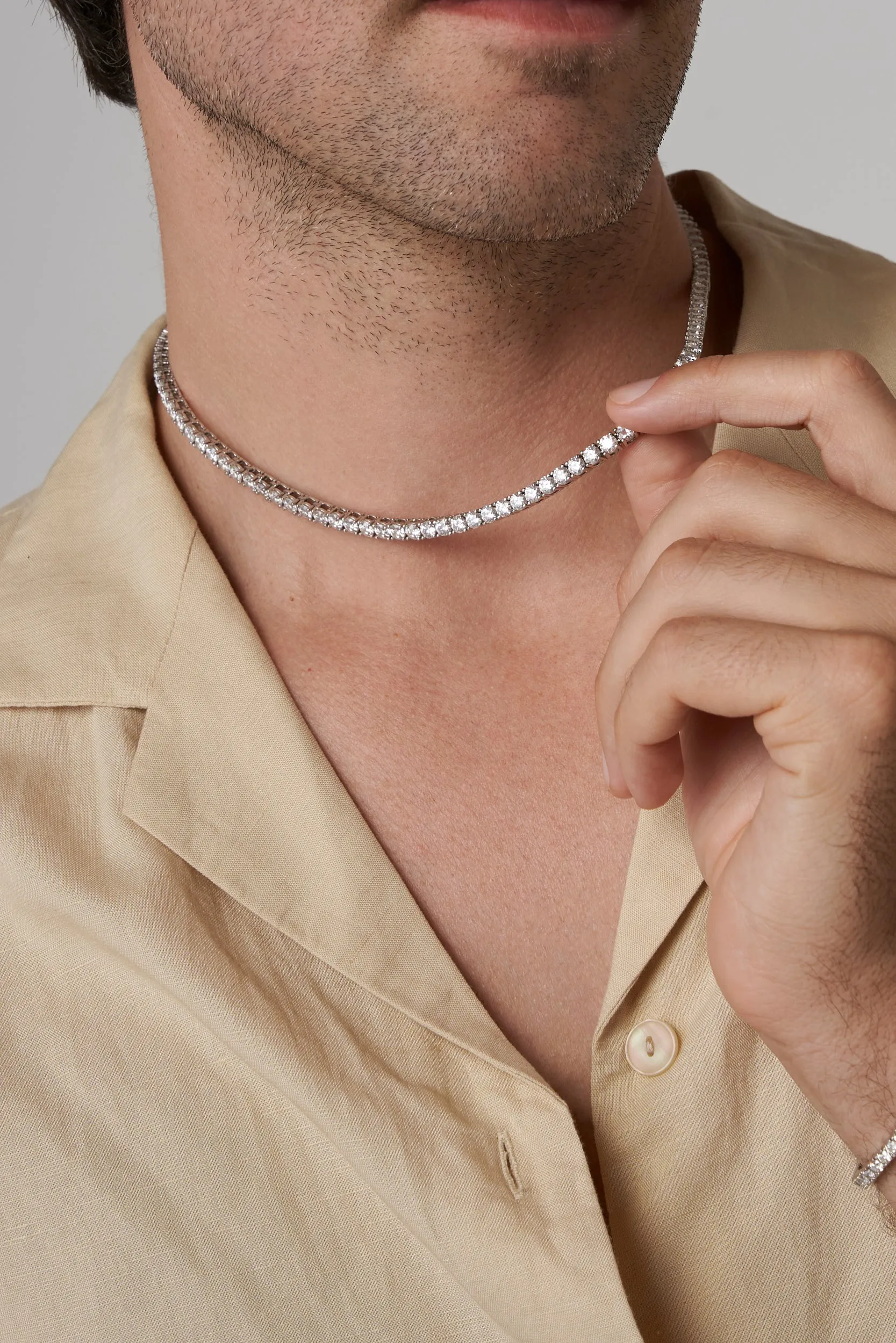 Round Cut Moissanite Tennis Necklace
