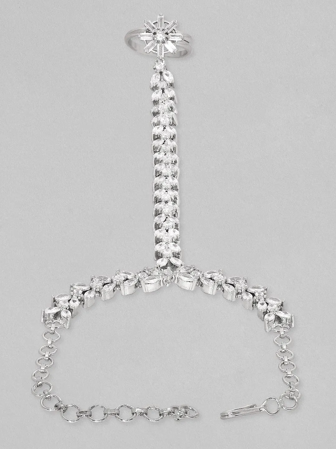 Rubans Zircon Studded Handcrafted Marquise Bracelet