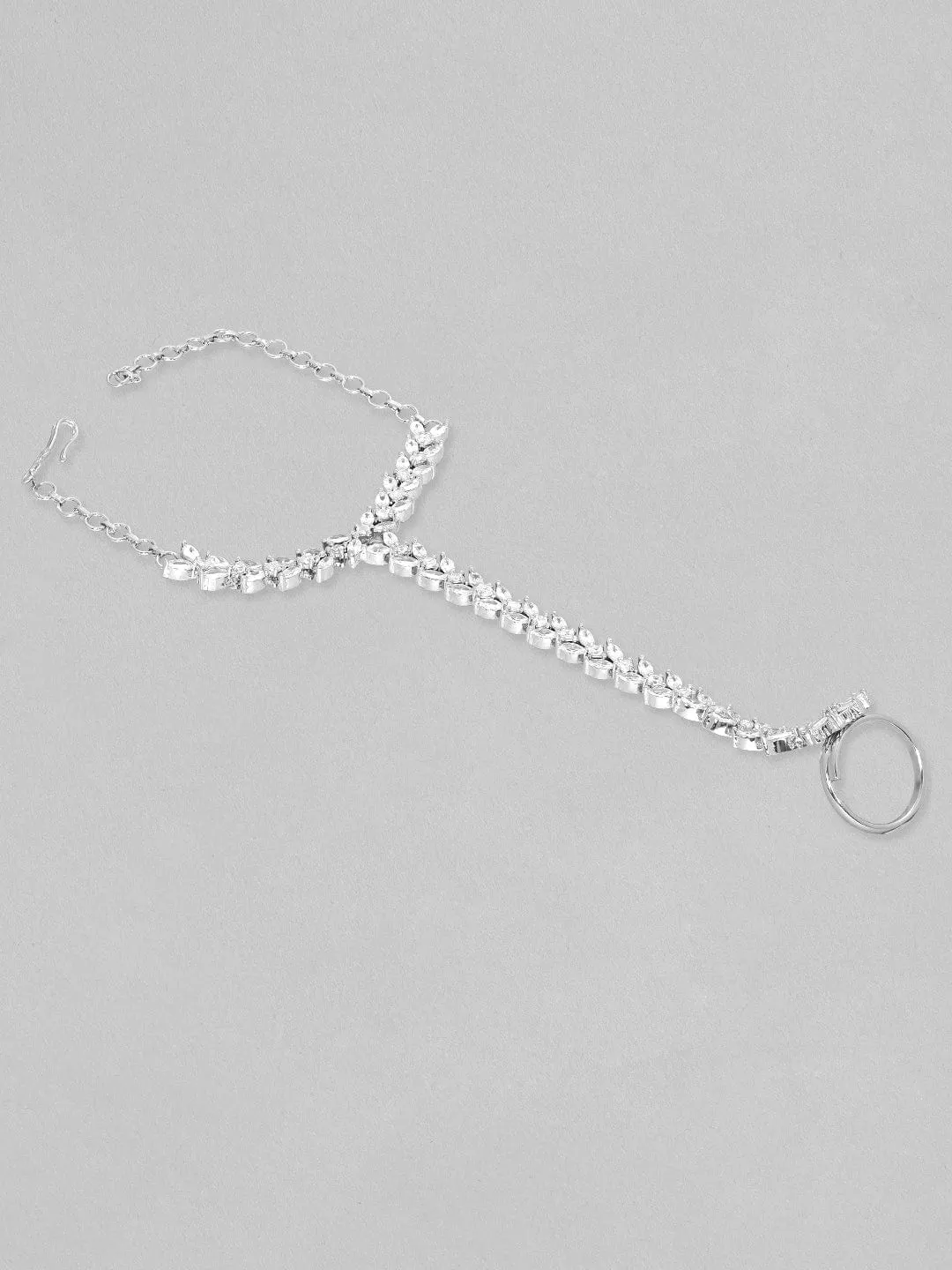 Rubans Zircon Studded Handcrafted Marquise Bracelet