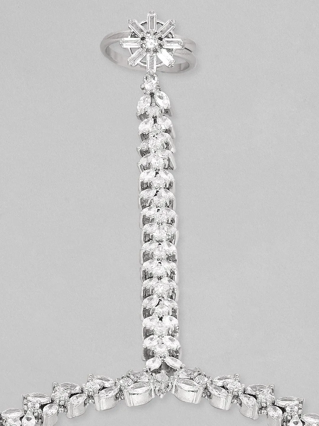 Rubans Zircon Studded Handcrafted Marquise Bracelet
