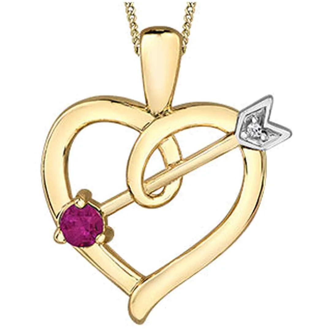 Ruby Cupid Yellow Gold Pendant