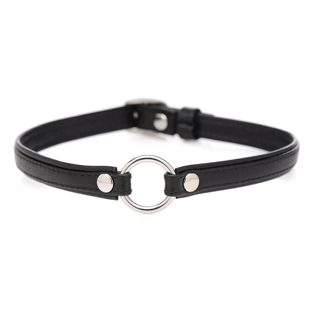Sex Pet Leather Choker with Silver Ring
