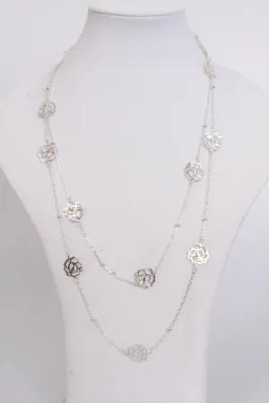 Silver Roses in Balls in Chain
