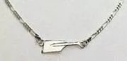 Small Hatchet Blade on Figaro Chain Rowing Anklet
