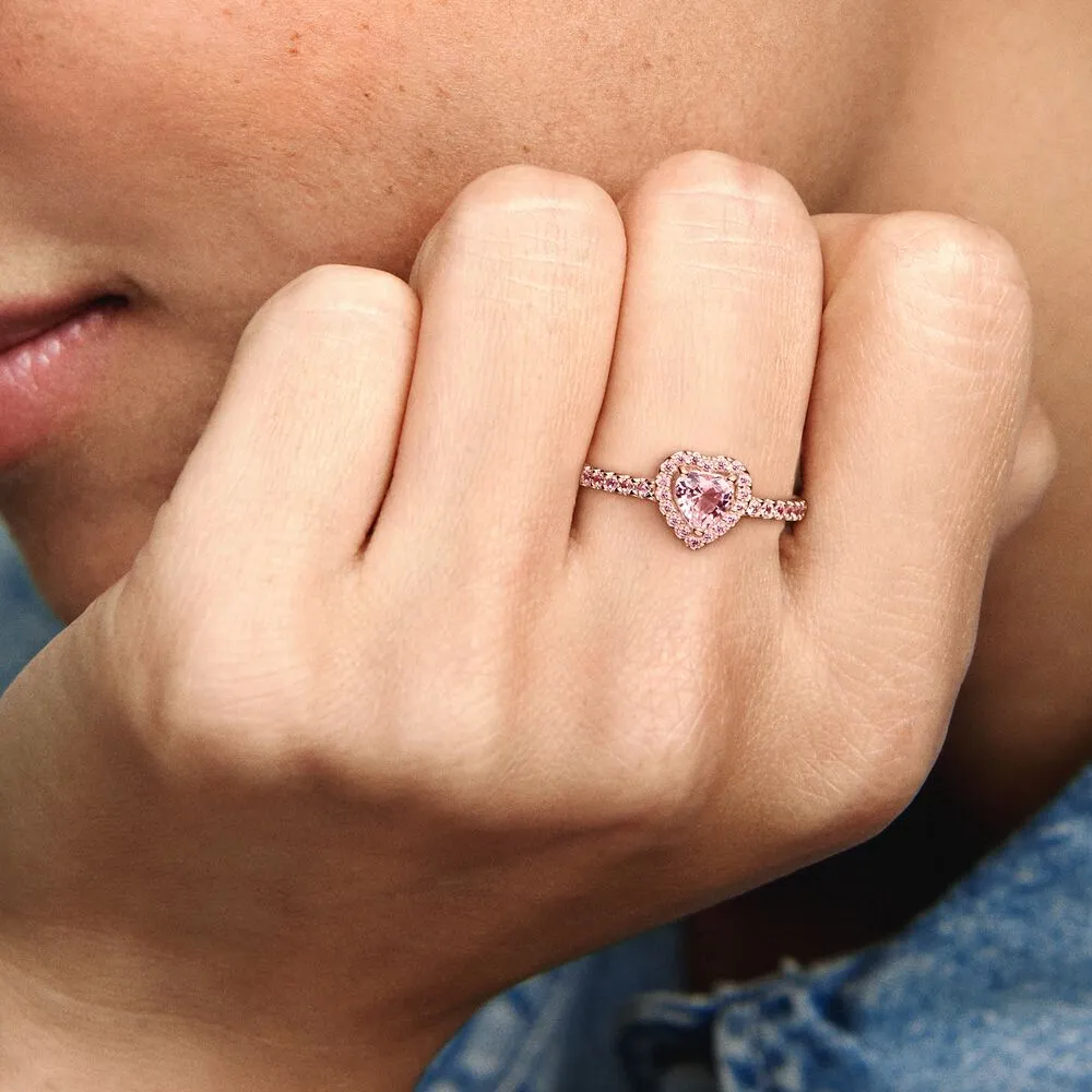 Sparkling Elevated Heart Ring