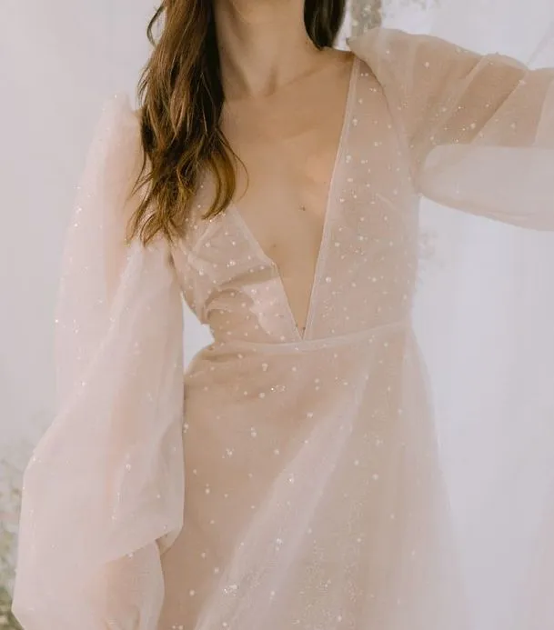 Sparkling Sheer Tulle Dressing Robe