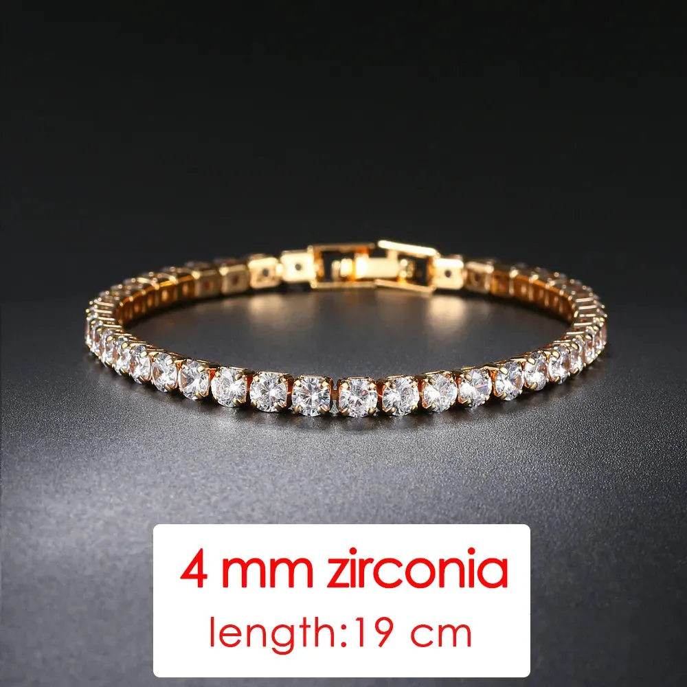Tennis Chain Bracelets For Women Fashion Small Cubic Zircon Crystal Rose Gold Color Wedding Party Friends Gift Jewelry KC128M