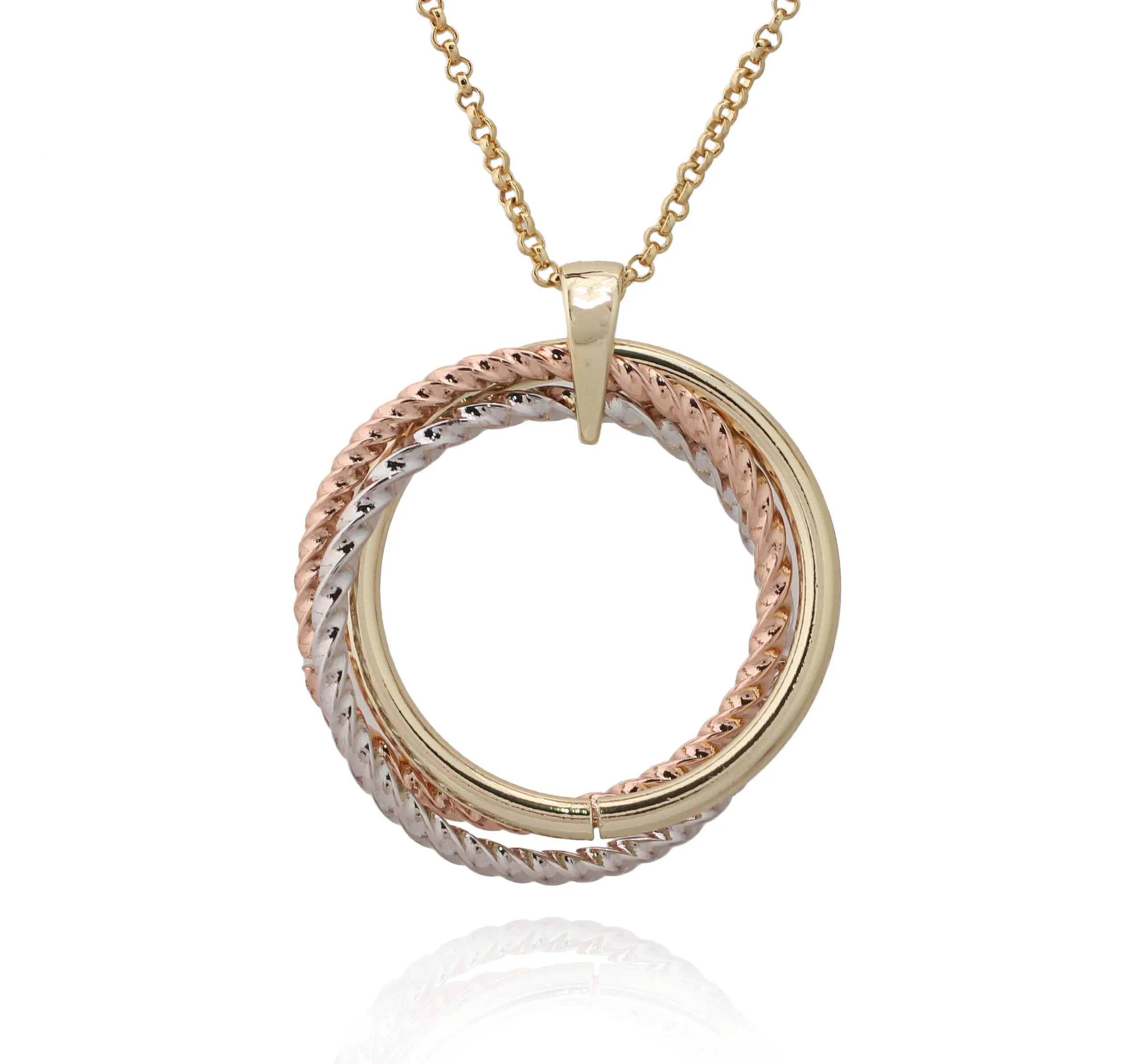 Tricolor Triple Ring Pendant