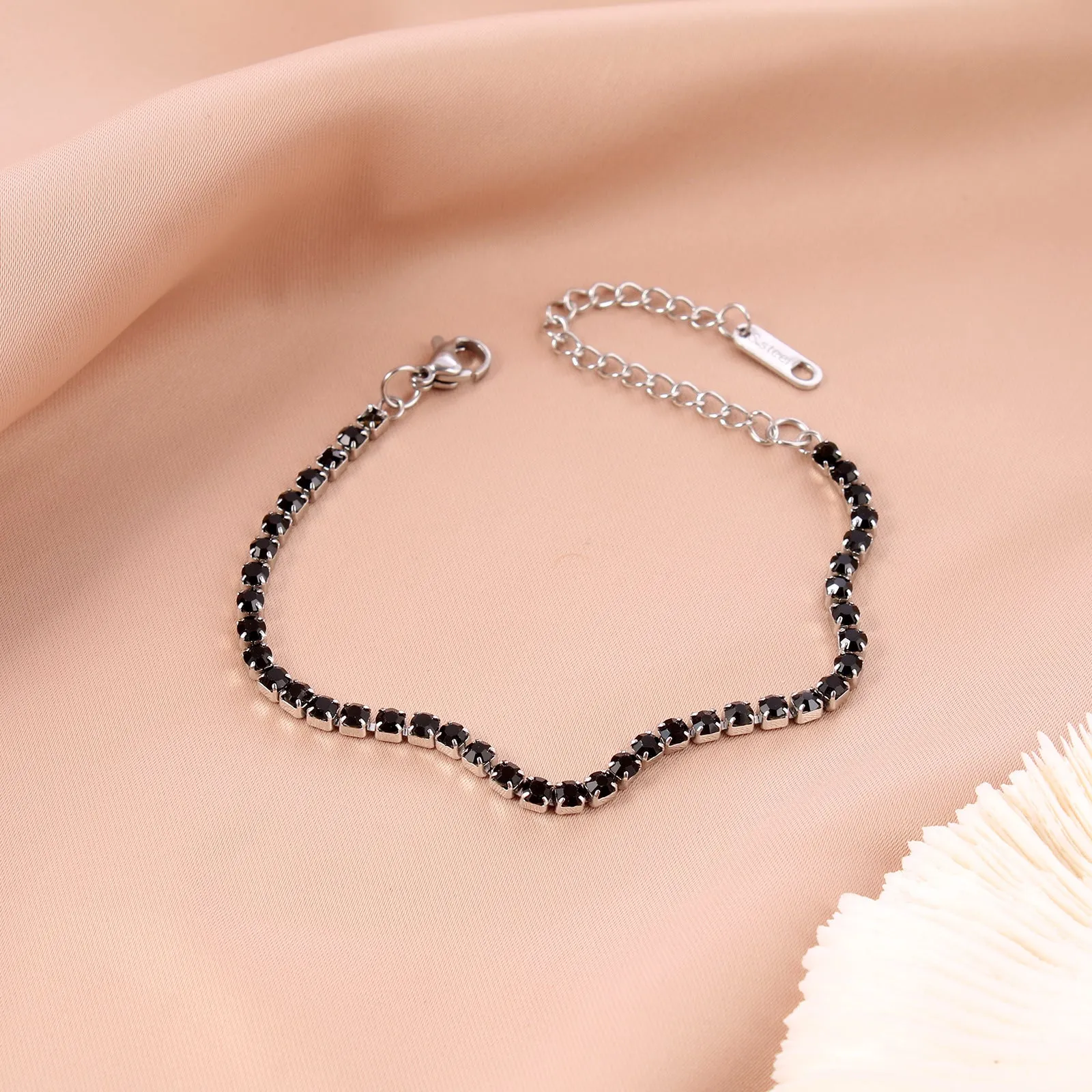 Wholesale Stainless steel zircon diamond cool style bracelet