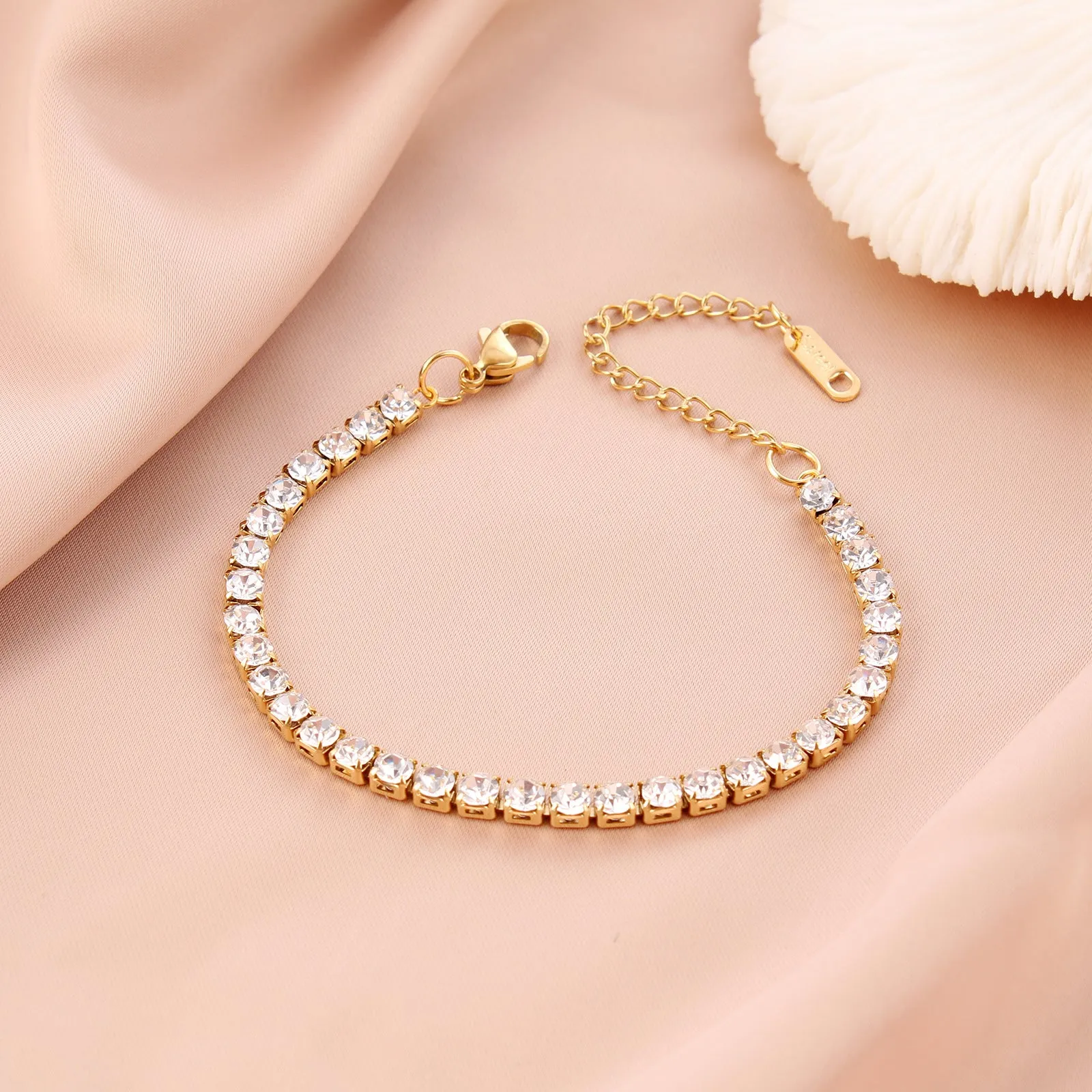 Wholesale Stainless steel zircon diamond cool style bracelet