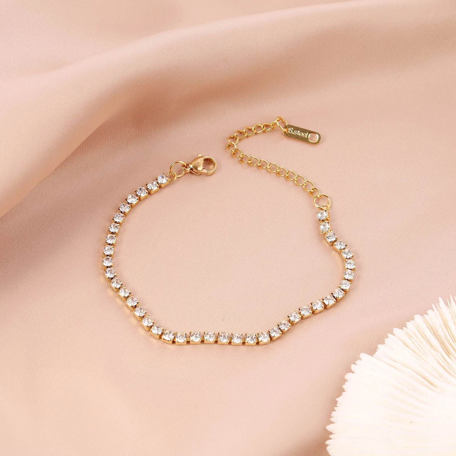 Wholesale Stainless steel zircon diamond cool style bracelet