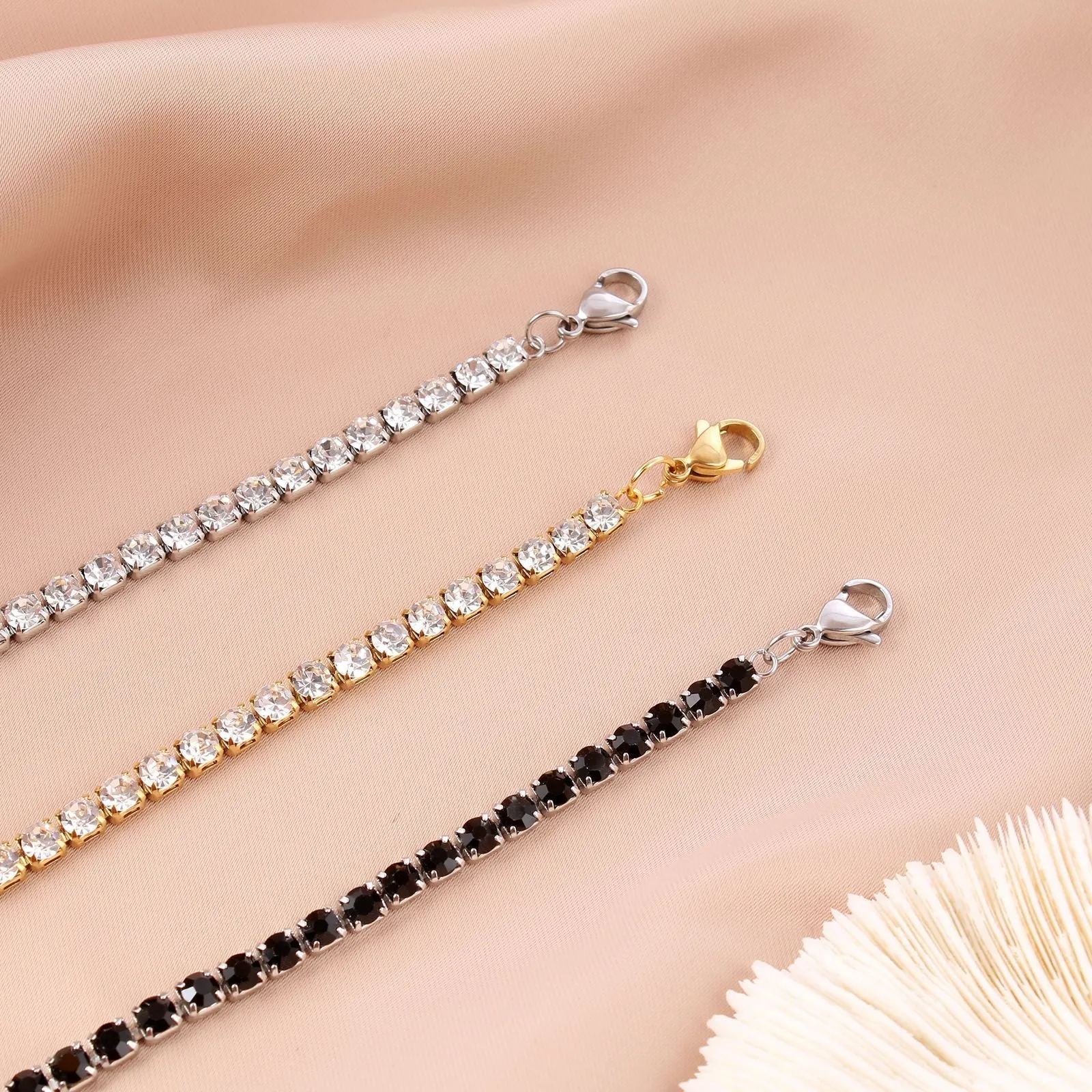 Wholesale Stainless steel zircon diamond cool style bracelet